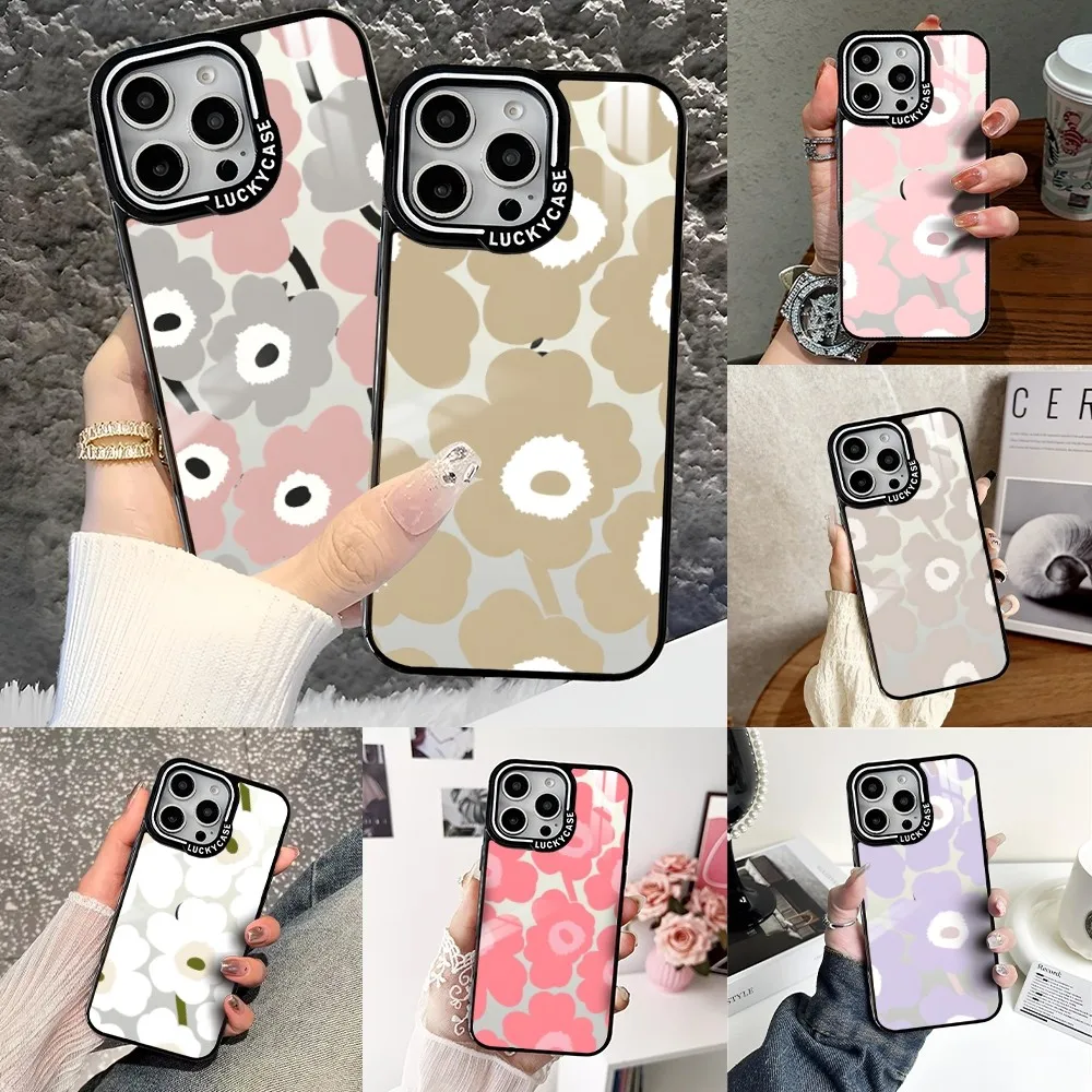 M-MariMEKkoES Wildflower Art Phone Case For IPhone 16 15 14 13 Pro Max Transparency Shockproof Hard Funda