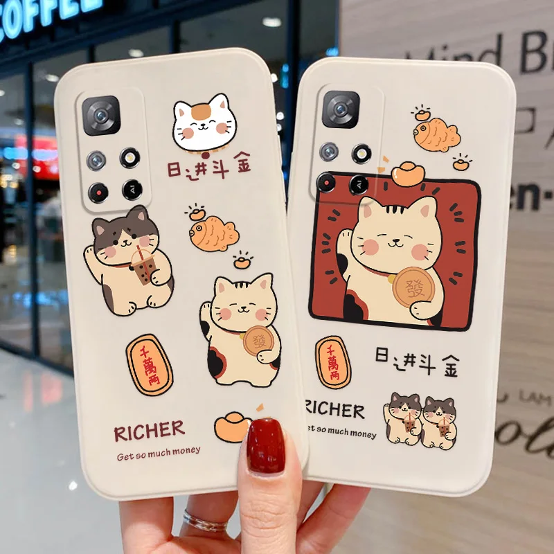 

Cute Cat Painted Case For Xiaomi Redmi Note 11 Case Redmi Note 12 10 9 8 Pro 8T 9S 10S 11S 7 10C C 9C NFC 9T 9A 11Pro Back Cover