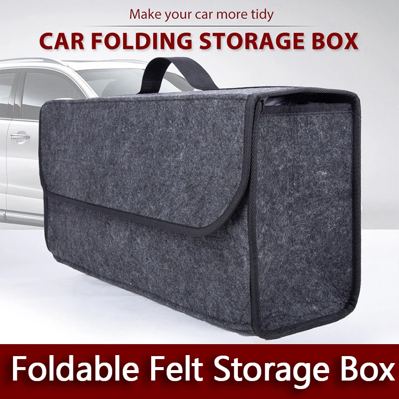 

Portable Car Trunk Organizer Foldable Felt Cloth Storage Box Case Car Storage Bag Auto Interior Stowing Tidying Container Bags