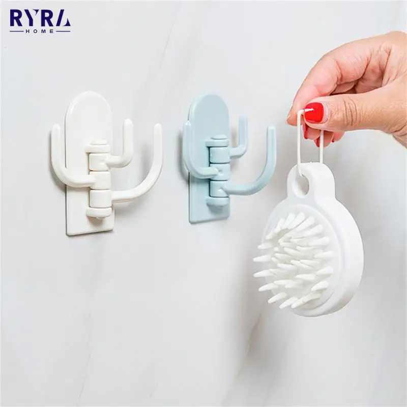 

Multifunction Bathroom Hook 180 Degrees Rotatable Hooks 3 Branch Rotating Hook Wall Bearing Stick Hanger Hook Kitchen Storage