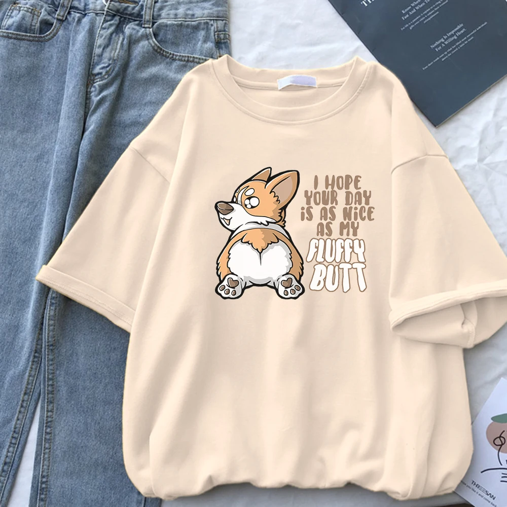 

Футболка женская с пушистыми ягодицами, мягкая воздухопроницаемая Модная рубашка с коротким рукавом, винтажная сорочка, кавайная майка