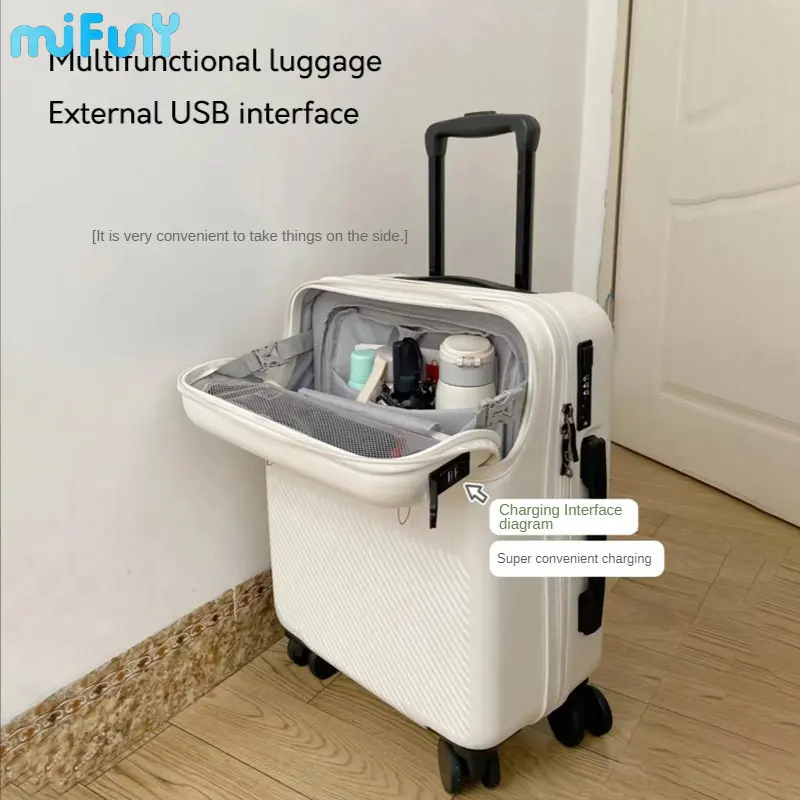 Mifuny Travel Suitcase Carry on Luggage with Wheels Cabin Rolling Luggage Trolley Luggage Bag Men's Business Lightweight Luggage