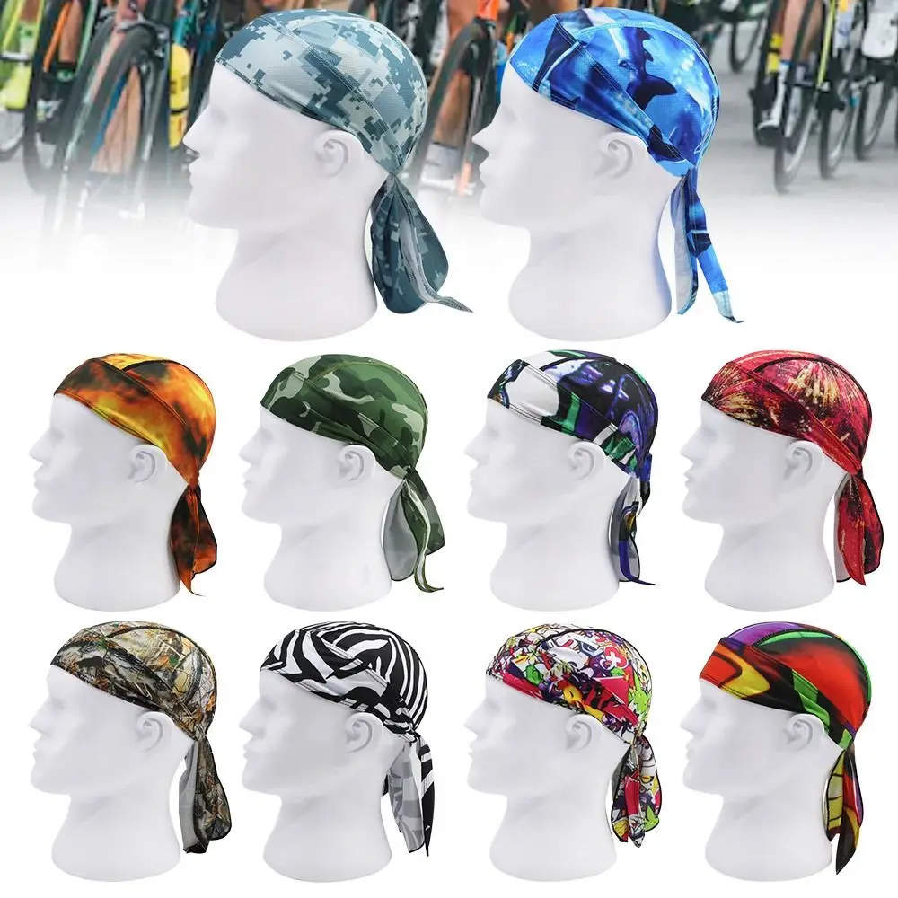 

1pc Quick Dry Camo Cycling Cap Head Scarf Summer Men Running Riding Bandana Headscarf Camo Printing Cap Headband Helmet Liner