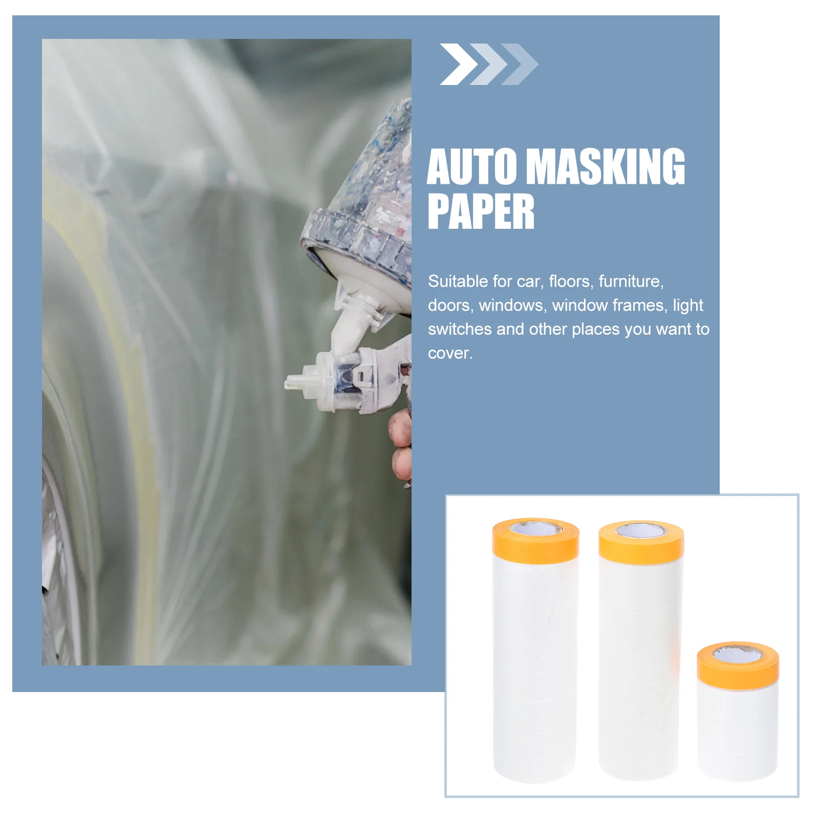 3 рулона спрей-защитной пленки малярная бумага для покраски 20-метровая лента из