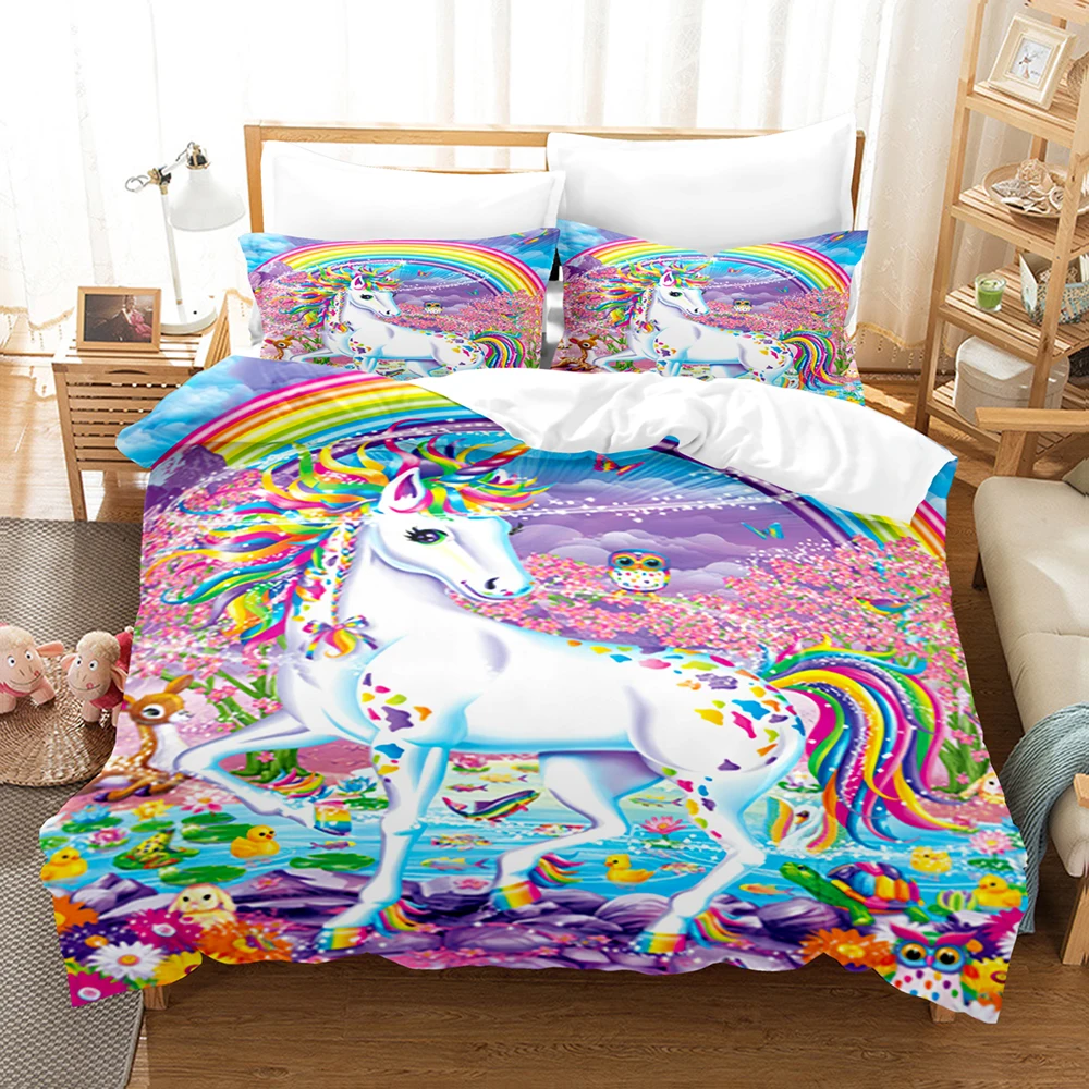 Женский комплект постельного белья пододеяльник с цифровым принтом |