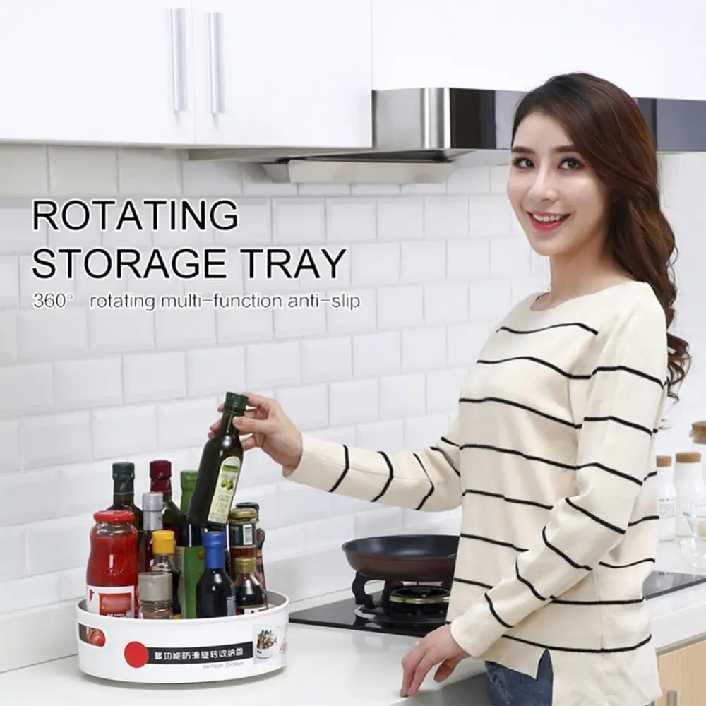 

Multi-functional Non-slip Cosmetic Rotating Storage Tray Kitchen Cruet Holder Racks Kitchen Storage & Organization
