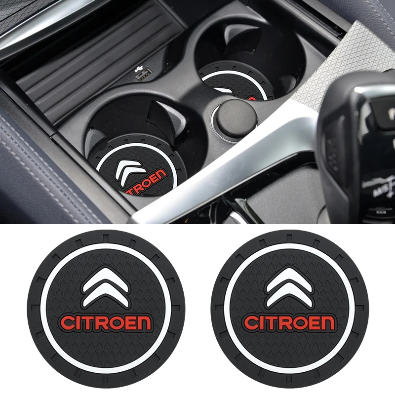

1/2pcs Car Water Coaster Cup Bottle Holder Pad Non-slip Mat for Citroen C3 C4 C1 C5 C6 C8 C-ELYSEE DS3 DS4 DS5 ​Auto Accessories