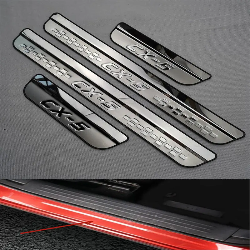 

High Quality Stainless Steel scuff plate door sill Trim For Mazda CX-5 CX5 2017 2018 2019-2022 Car Accessories Car-styling