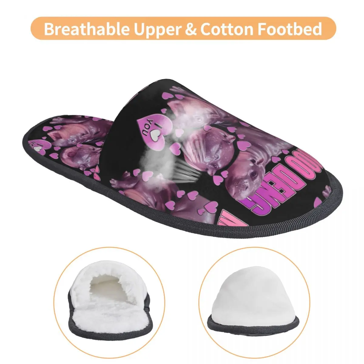 Зимние домашние тапочки Moo Deng знаменитый ребенок пигми бегемот аксессуары