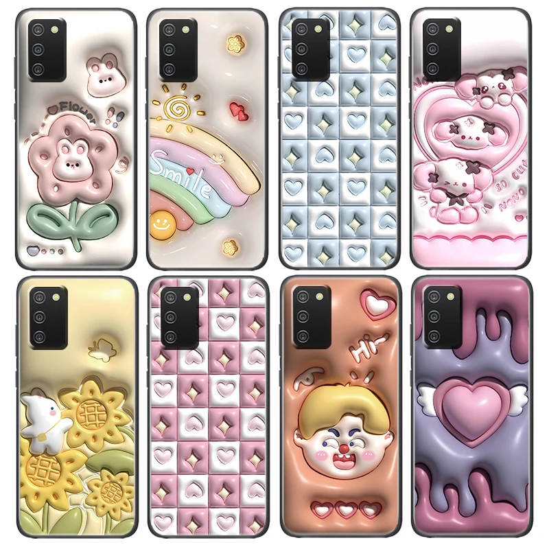 

Nonstereoscopic 3D Vision Flower Black Phone Case For Samsung Galaxy A52S A72 A71 A52 A51 A12 A32 A21S A73 A13 A53 4G 5G Cover