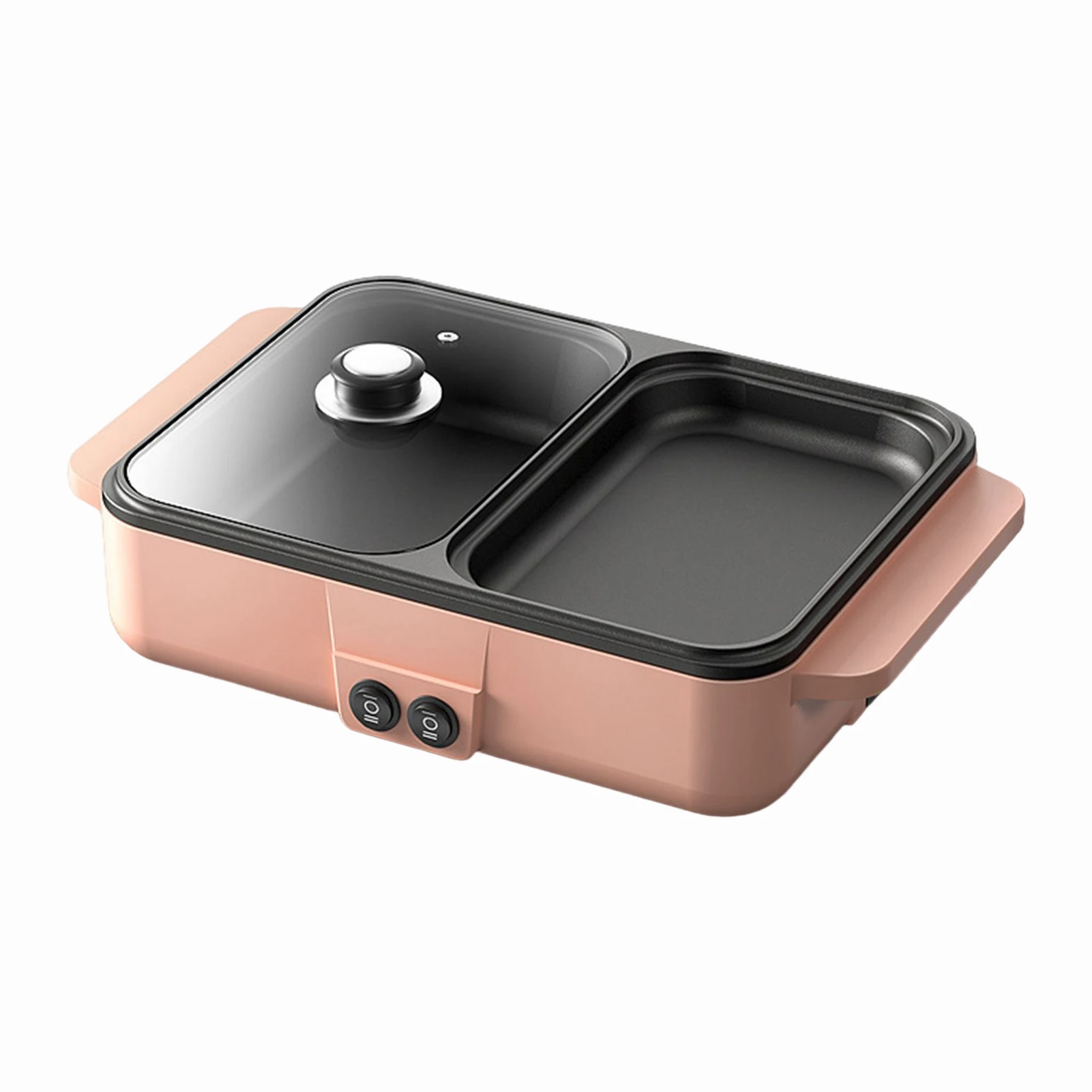 

Household Multifunctional Electric Hot Pot Double Zone Baking Tray Barbecue Pan for Home Restaurant or Hotel