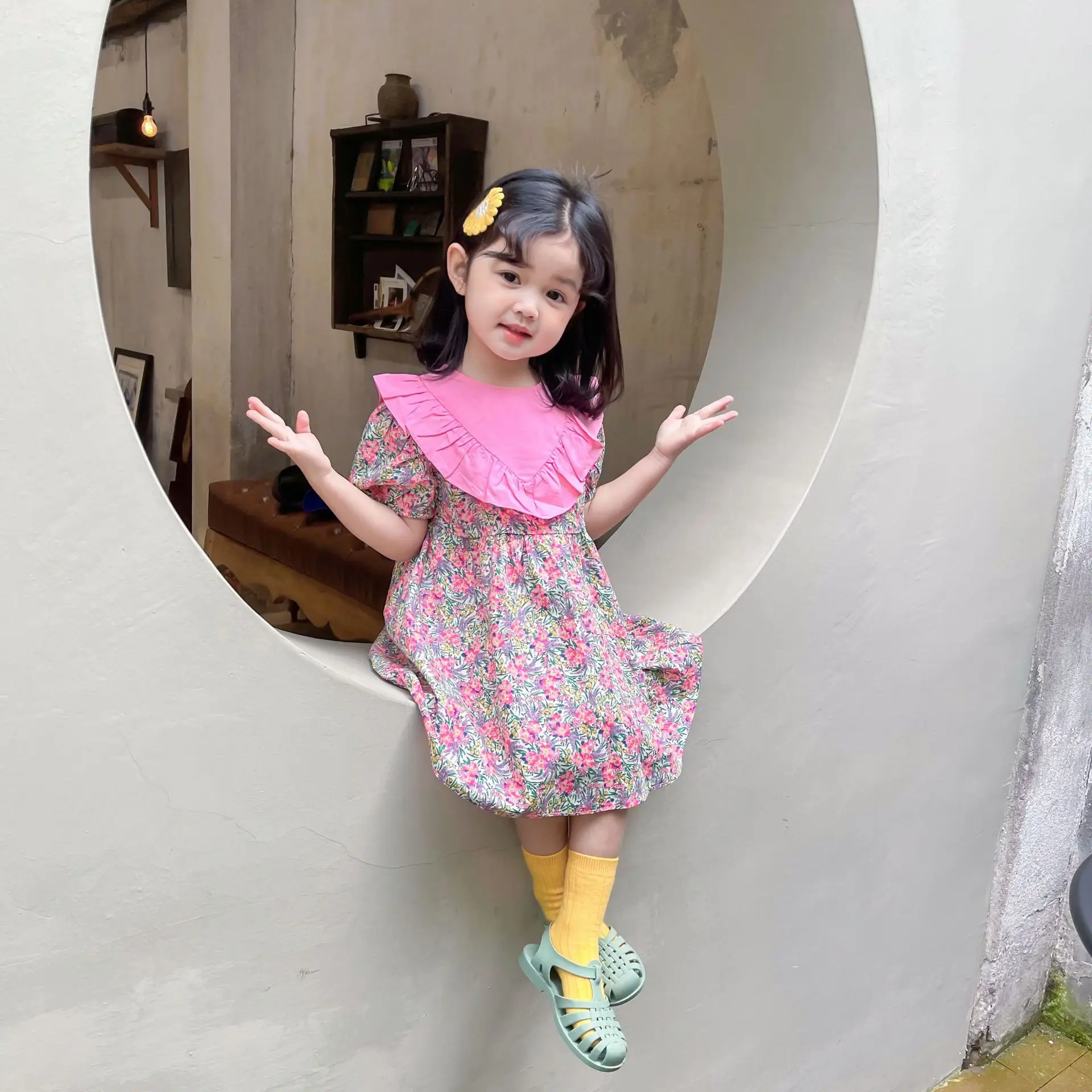 

Новинка лета 2021, платье из японской и корейской серии Sen для девушек из зарубежного газа с разбитым цветком