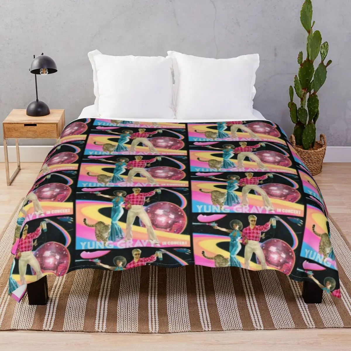 YUNG GRAVY TOUR Blankets Flannel Decoration Super Warm Throw Blanket for Bedding Sofa Travel Cinema