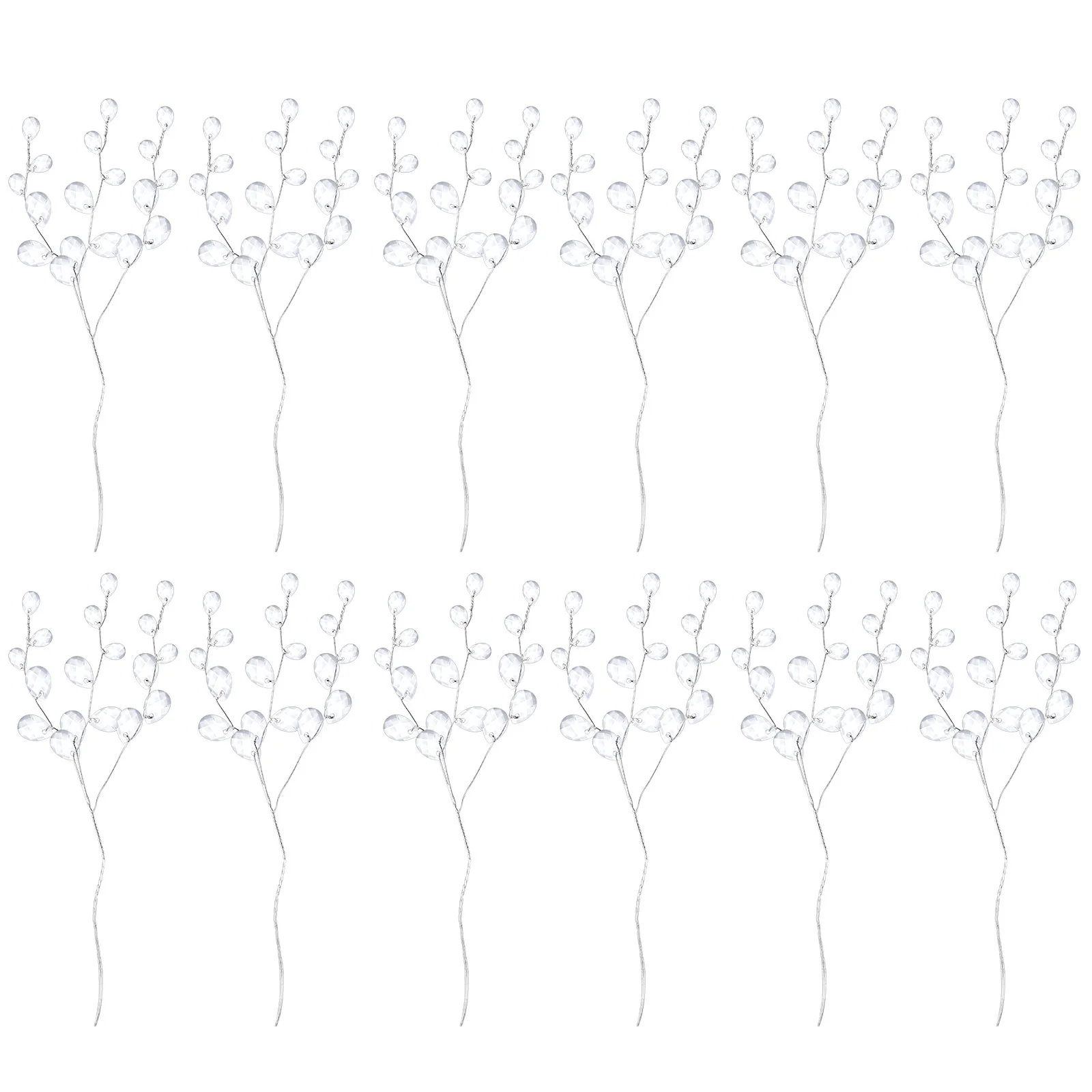 

Crystal Flowers Stems Floral Picks Wire Garland Table DIY Crafts Bouquet White Decor Acrylic Branch Artificial Bouquets
