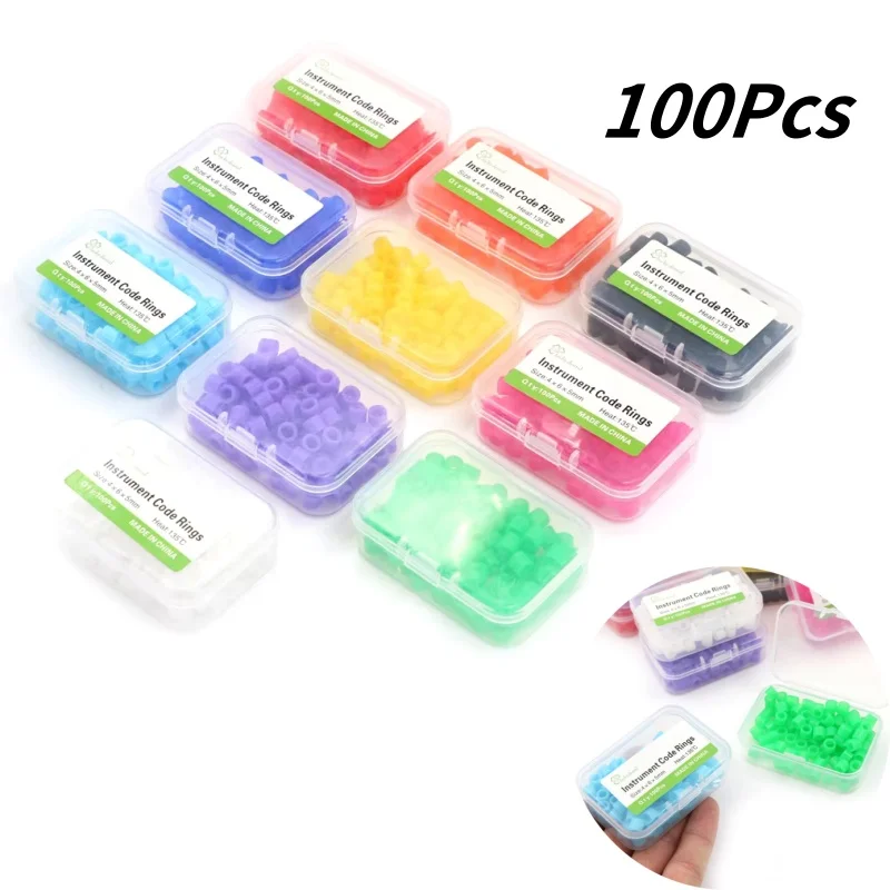 100 шт. стоматологические силиконовые идентификационные кольца цветные кодовые