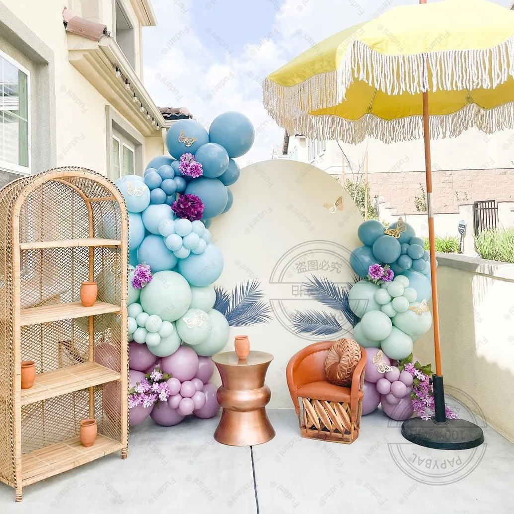 

Double Blue Late Balloons Garland Arch Kit For Baby Shower Wedding Decorations Air Helium Globos Inflatable Kids Toys Supplies