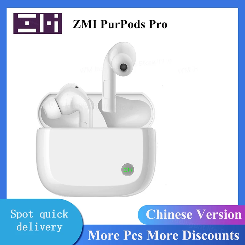 

ZMI PurPods Pro TWS Wireless Earphones Chinese Version Active Noise Cancelling Bluetooth 5.2 Headphones IPX4 Waterproof Earbuds