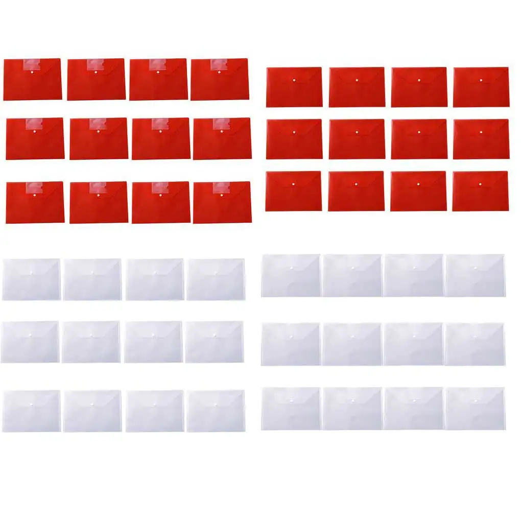 

12 Pcs A4 Size Plastic Envelopes File Folders Organizer Bag Office