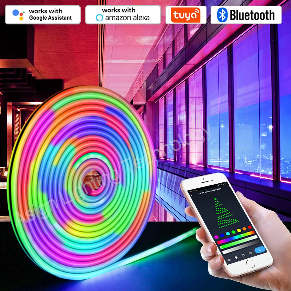 12 В Smart Neon Led Strip Водонепроницаемая 1 м 2 3 4 5 Wi-Fi Bluetooth Инфракрасное управление