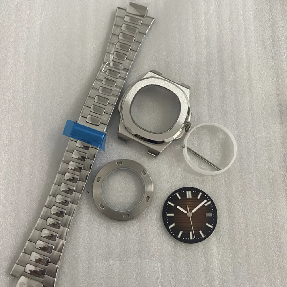 

New 41mm Watch Case+Strap+Dial+Hands Kit for NH35/NH36/7S26 Automatic Movement Sapphire Glass Case for NH35 Watch Accessories