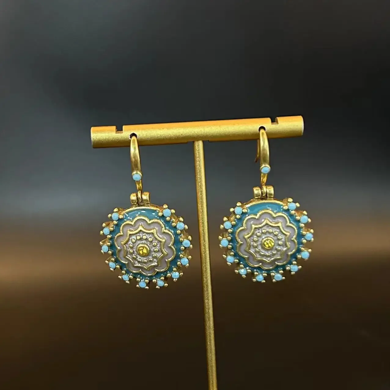 Винтажные Необычные эмалевые серьги Гео-капли для женщин дизайнерские ювелирные