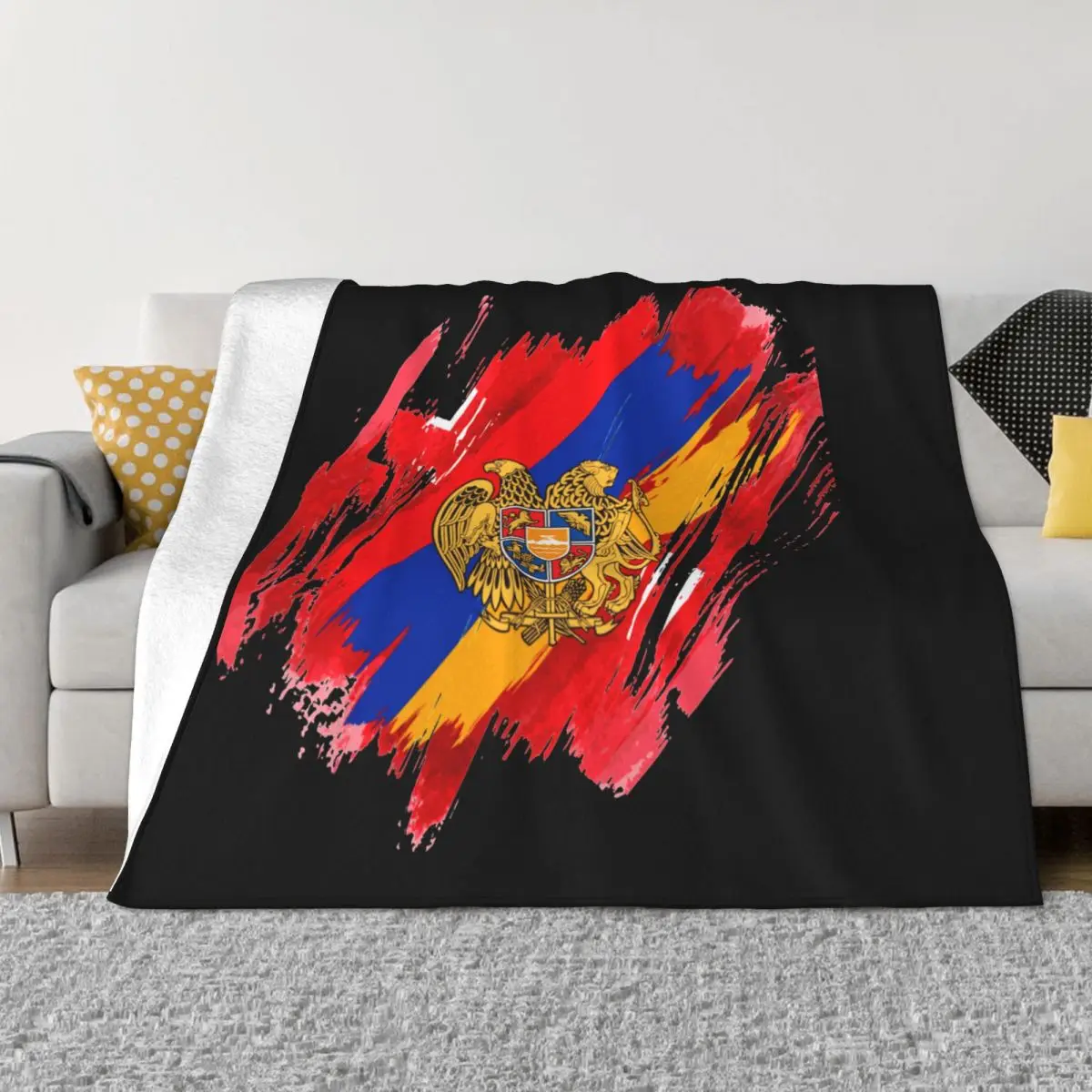 

Armenia Flag Blankets Fleece Armenian Flag Ultra-Soft Throw Blanket for Home Couch Bedspread