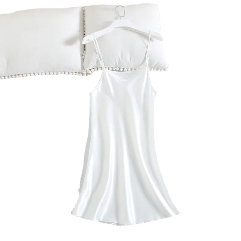 Sexy Nighty for Women Silk Pajamas Fashion Summer Thin Bride Bridesmaid Nightdress Sling Vintage Nightgowns Woman Sleepdress