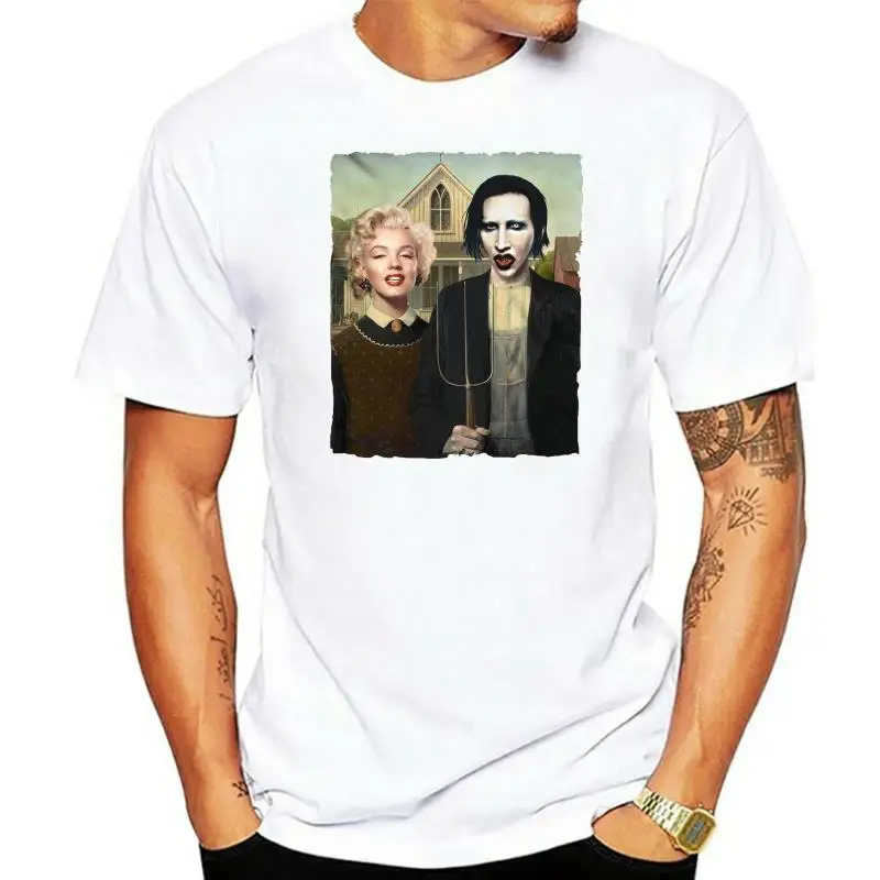 

Marilyn Monroe t-shirt, Manson t-shirt, American Gothic, Funny, Glamour, Pinup 2018 New Fashion T Shirt Men Cotton