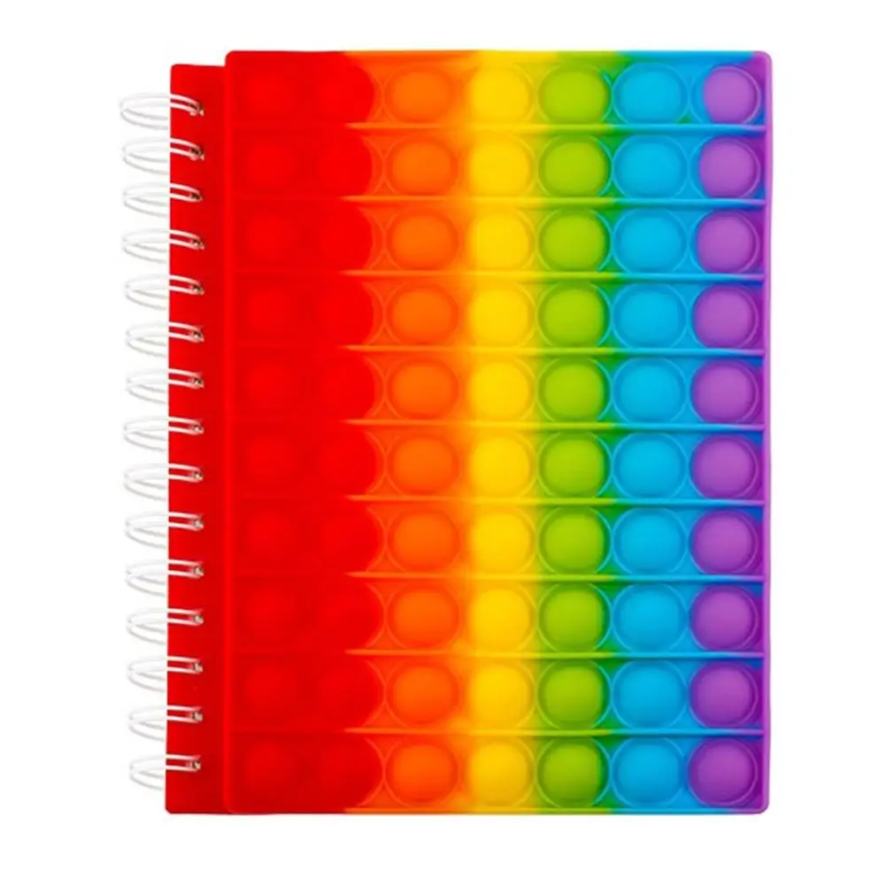 

Silicone Pop Notebook Colored Bubble Board Pushing Anti-stress Toy Non-fading Non-deformation Stress Relief Squeeze Box Children