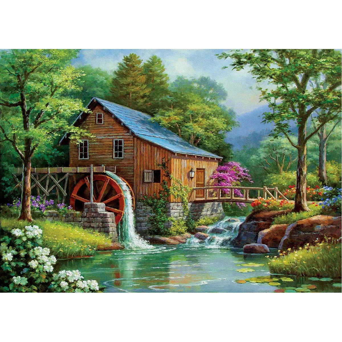 

Sunature 5D полная квадратная круглая дрель ландшафты кабина алмазная живопись выливаемый клей холст