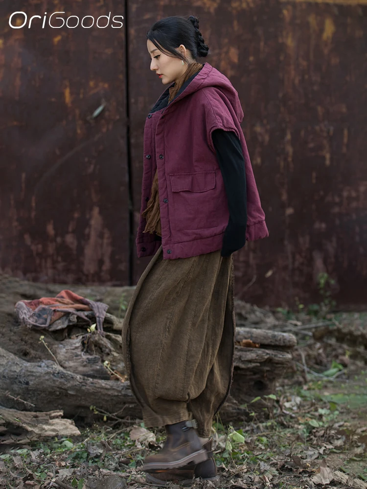 Женский зимний жилет в китайском стиле без рукавов