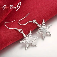 fashion 925 stamp silver color snowflake womens drop earrings 2021 trend engagement silver 925 jewelry gaabou