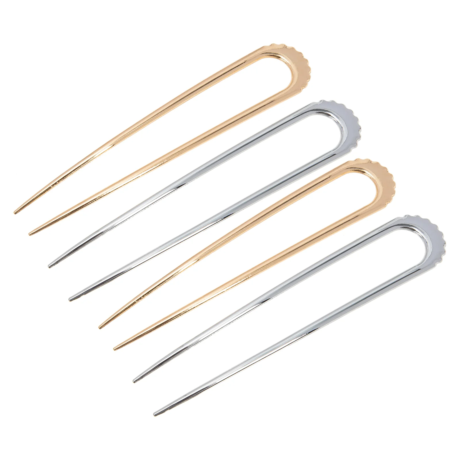 

4pcs Alloy Hair Pin Simple Hair Fork U Shape Hairpin Hair Decoration