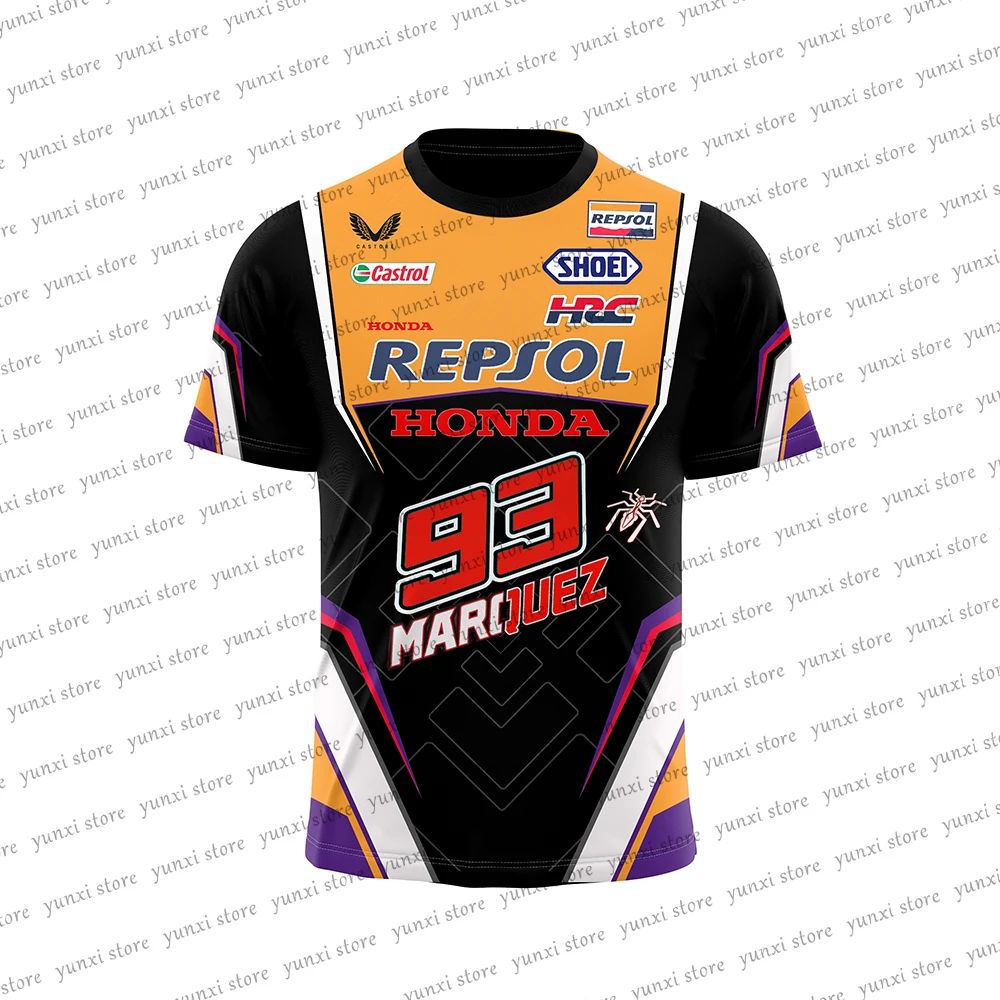 

2023 New Motorcycle Racing Breathable Men's Short Sleeve GP Racing No. 93 HONDA Fan Sports Casual T-shirt