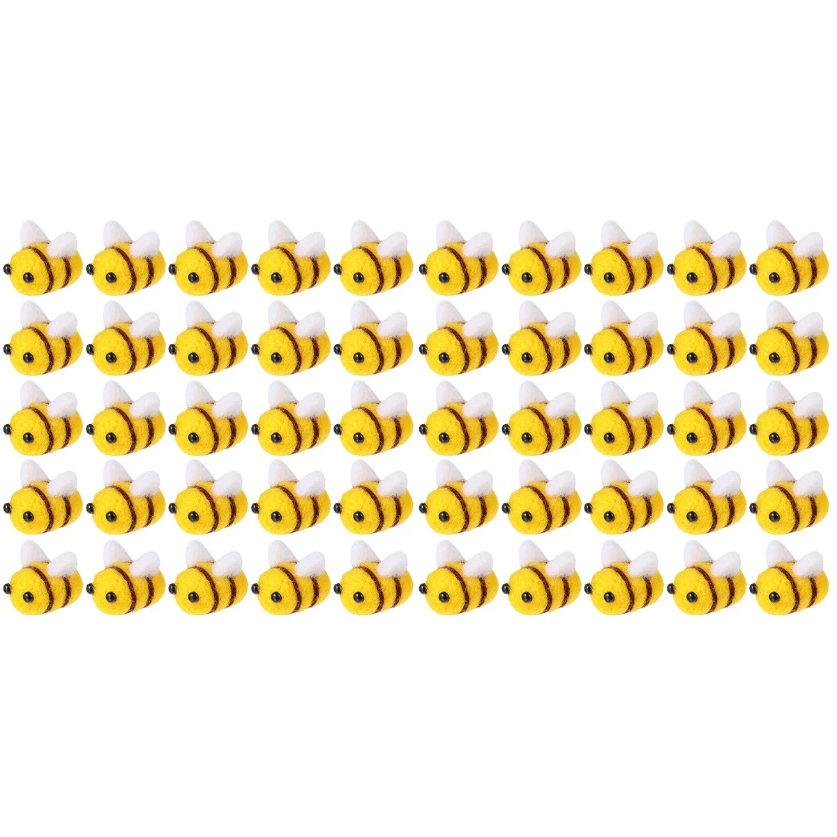 

50 Pcs Wool Felt Bees Decorations Lovely DIY Bee Crafts Clothes Hat Accessories Honey jar