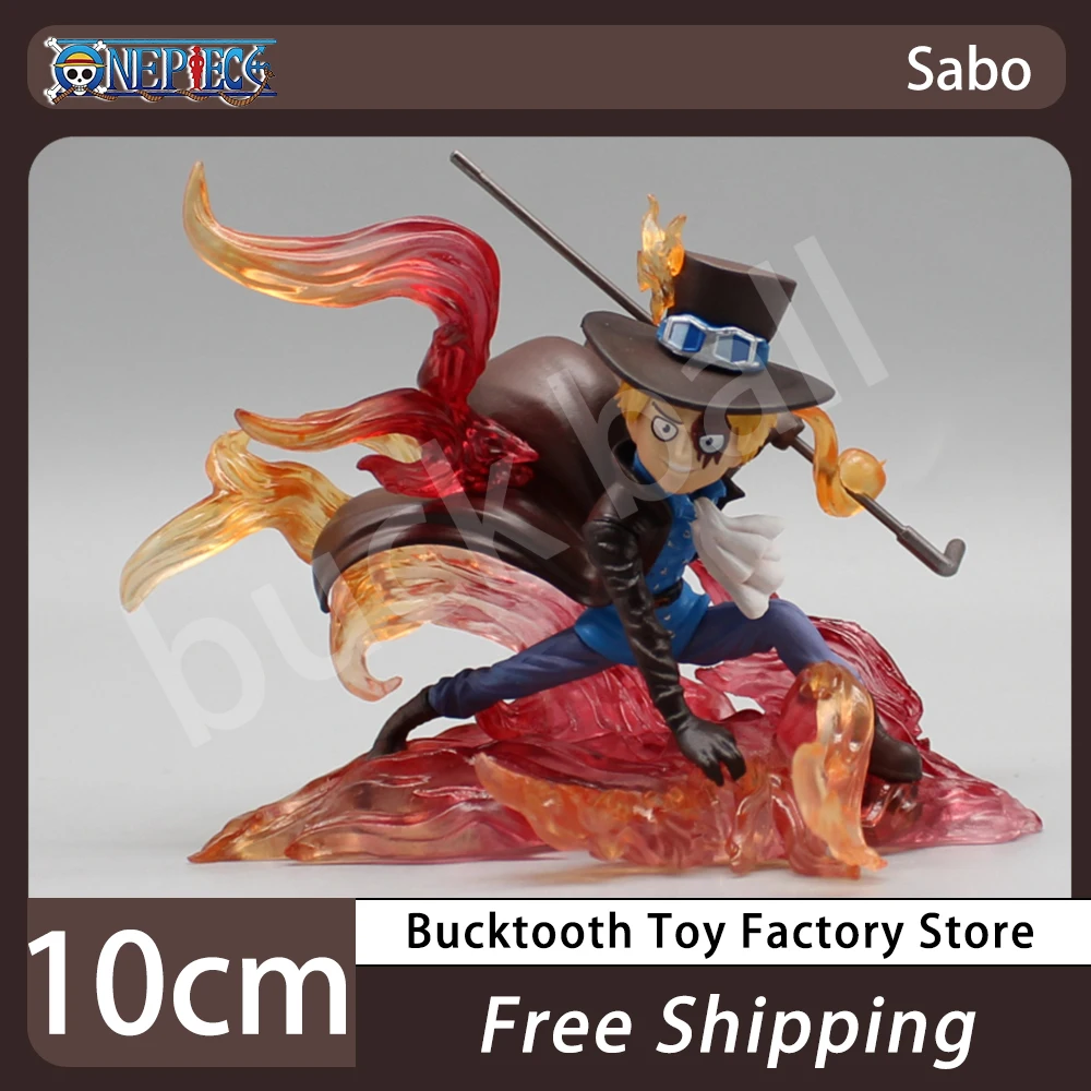 

10cm One Piece Sabo Anime Figure Portgas D Ace Statue Gk Mini Figurine PVC Model Doll Collection Room Decoration Desk Toys Gift