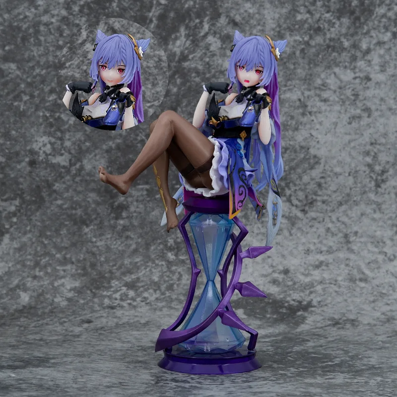 

23CM Anime Figure Genshin Impact Liyue Seven Stars Keqing Anime Statue Action Figure Collection Model Kid ToyS Ornament