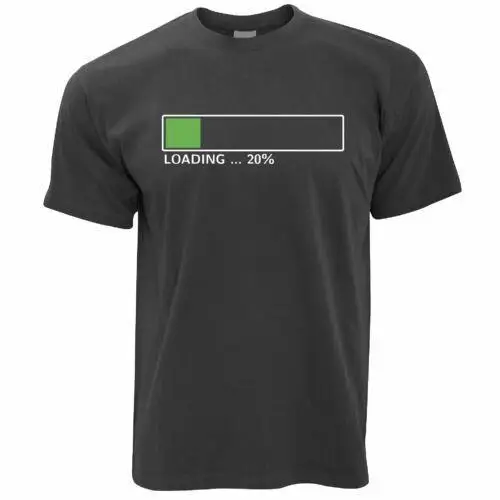

20th Birthday T Shirt Loading 20% Complete Twenty Gift Funny Computer Geek