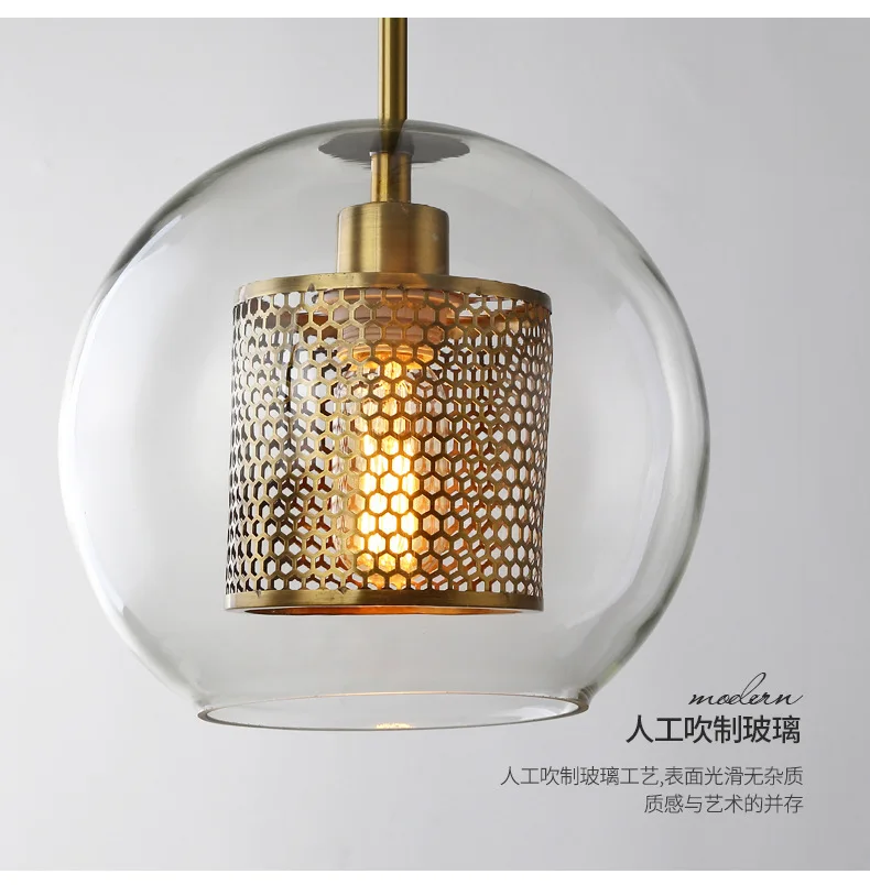 

Люстра E27 для ресторана, сферическая лампа с длинным цилиндром, современный минималистичный стеклянный светильник для бара, коридора, коридора, кофейни, молока, чая