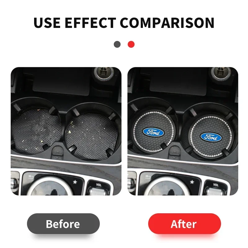 Автомобильный держатель для чашки со стразами противоскользящий коврик круглая