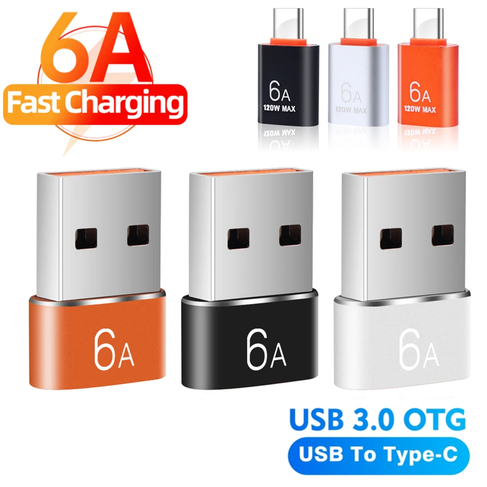 

6A USB OTG To Type C Data Transfer Adapter USB C Female To USB Male Fast Charging Adapter For Laptop Macbook Samsung Xiaomi