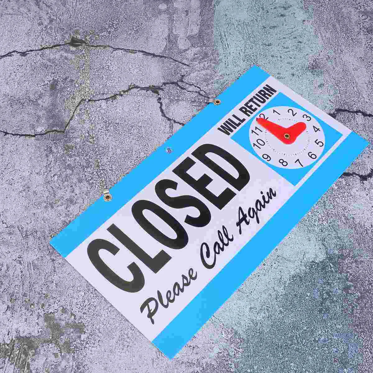 

Board Welcome Pvc Sign Hanging Open Door Closed Business Signage Hours Will Return Clock Label Neon Operation Instruction