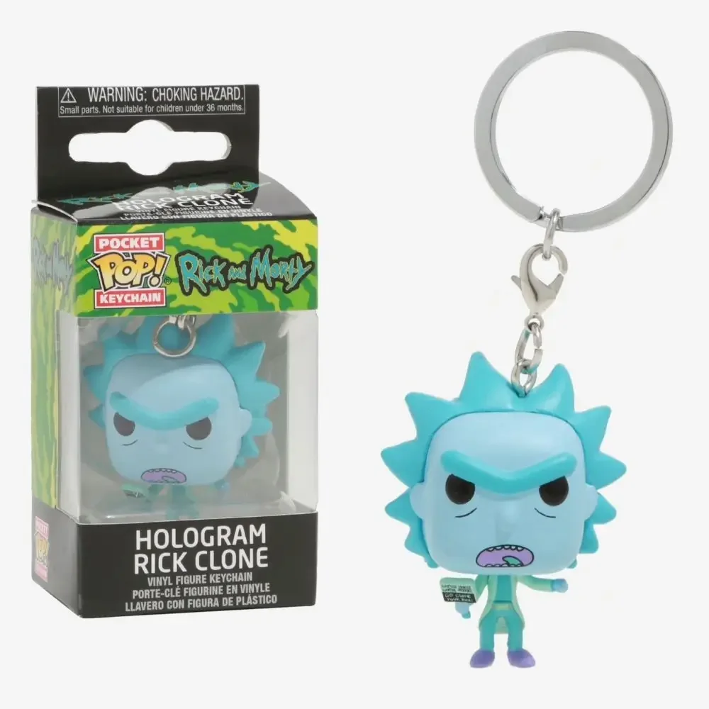 Фото FUNKO POP Pickle Rick and Morty снежный шар голограмма космический костюм Рик клон брелок детские игрушки мистер мезикс Снежный шар подарок №4
