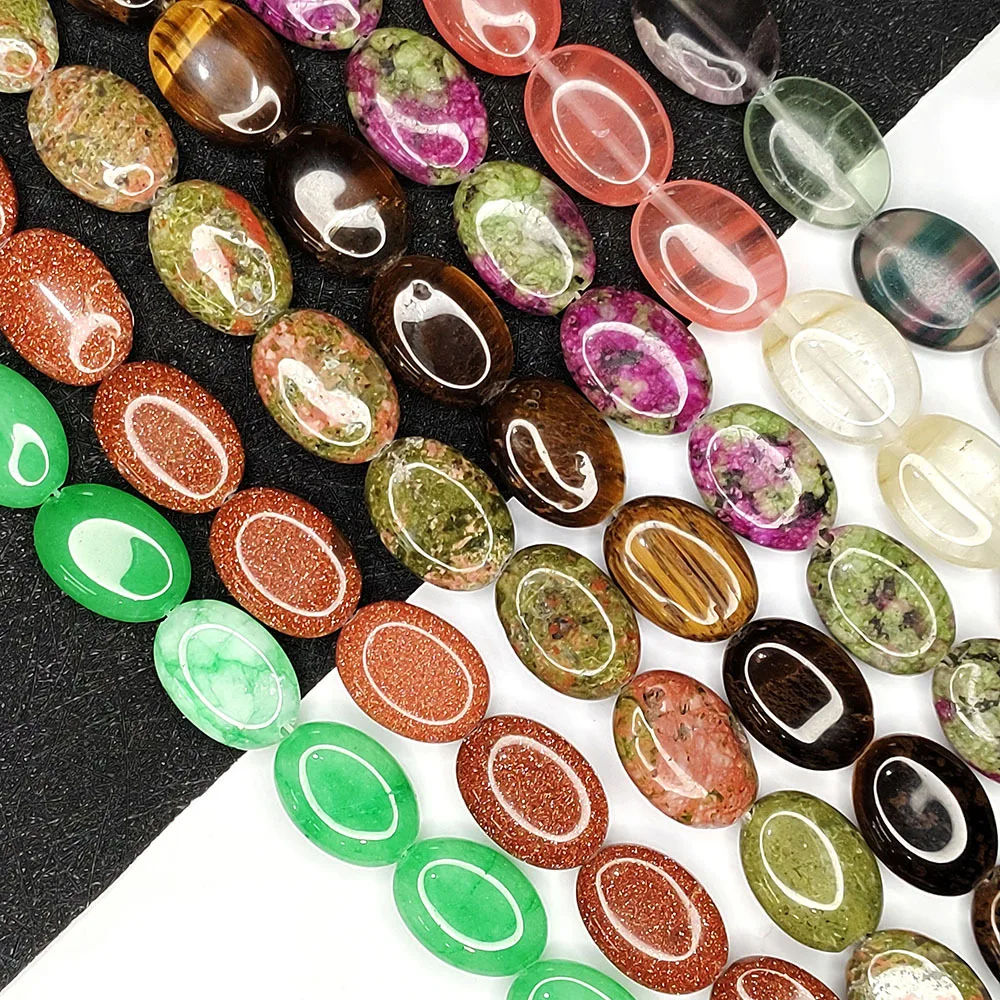 

13x18x6mm Concavity Oval Natural Stone Gems DIY Jewelry Accessories Loose Beads 15"