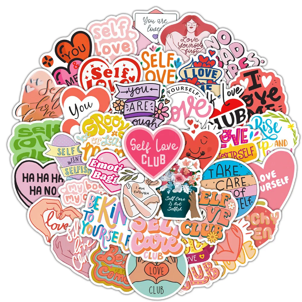 

10/30/50pcs Self Love Care Inspirational Words Graffiti Stickers For Phone Luggage Skateboard Laptop Phone Kid Toy Sticker Decal
