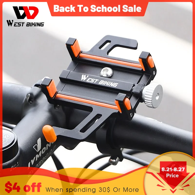 

WEST BIKING Phone Holder Motorcycle Electric Scooter Cellphone Stand Aluminum Alloy CNC Smart Phone Bracket Bicycle Accessories