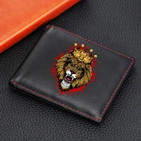 new wallets for men luxury designer awesome lion pattern gift short wallets for men vintage male cards coin holder bag wallet