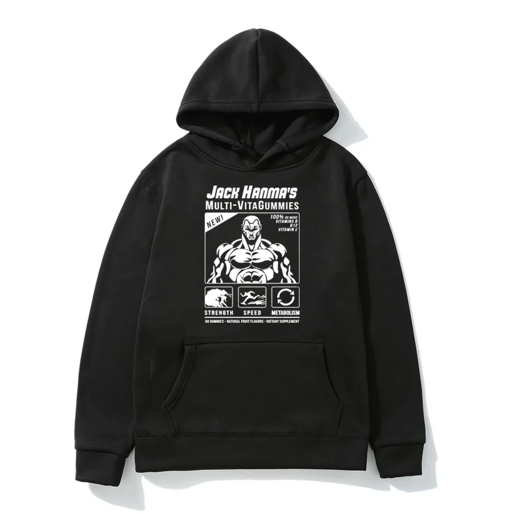

Baki The Grappler Yujiro Hanma Anime Hoodie Fashion Autumn Winter Long Sleeve Printed Sweatshirt Men's Women's Black Pullover