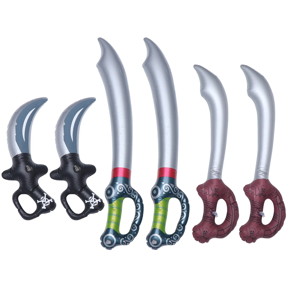 

6 Pcs Kids PVC Inflatable Pirate Swords Toy Cosplay Accessories