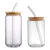 2pcs glass water bottle drinking glasses cups with lids and straws glass cups iced coffee glasses for bar travel children